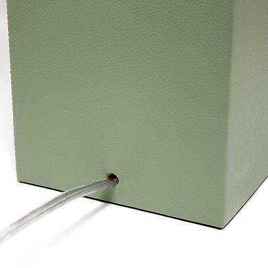 Lalia Home Lexington 21-in. Leather Base Table Lamp with USB Port
