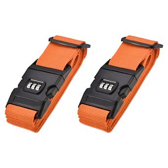 Luggage Straps Suitcase Belts With Buckle, Combination Lock, Adjustable 2 pc