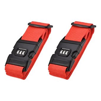 Luggage Straps Suitcase Belts With Buckle, Combination Lock, Adjustable 2 pc