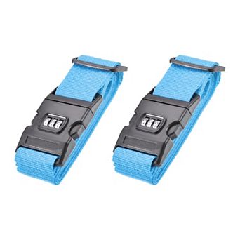 Luggage Straps Suitcase Belts With Buckle, Combination Lock, Adjustable 2 pc