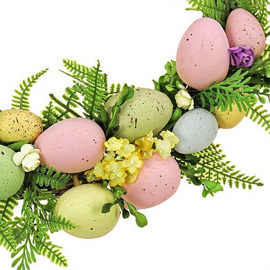 National Tree Company 16-in. Easter Artificial Greenery & Pastel Colored Eggs Wreath
