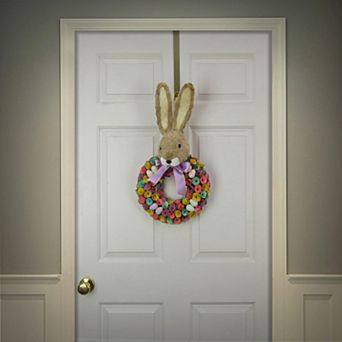 National Tree Company Colorful Eggs Easter Bunny Head Wreath