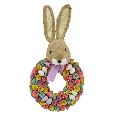 National Tree Company Colorful Eggs Easter Bunny Head Wreath