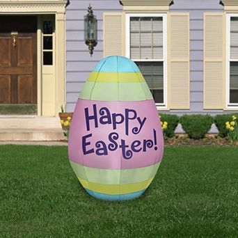 National Tree Company 5.5 Ft. Pre-Lit Happy Easter Egg Inflatable Decor