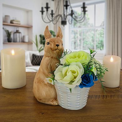National Tree Company Brown Rabbit with Pot Planter Table Decor
