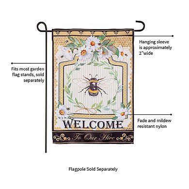 Evergreen Enterprises Humble Bee Suede Garden Flag