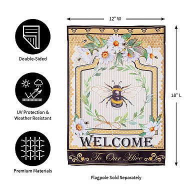 Evergreen Enterprises Humble Bee Suede Garden Flag