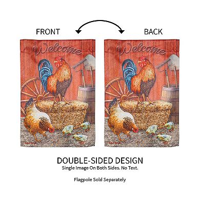 Evergreen Enterprises Chicken in Barn Garden Flag