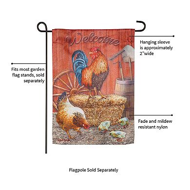 Evergreen Enterprises Chicken in Barn Garden Flag