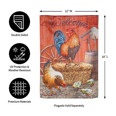 Evergreen Enterprises Chicken in Barn Garden Flag