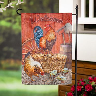 Evergreen Enterprises Chicken in Barn Garden Flag