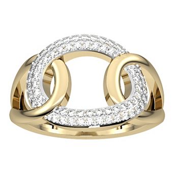 10k Gold Diamond Circle Link Ring