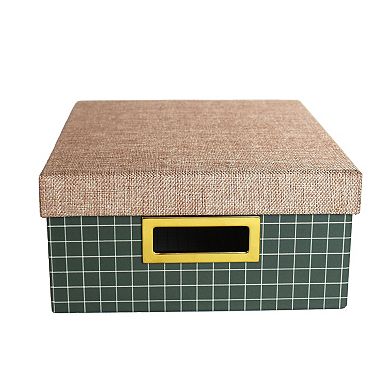 St. Nicholas Square Patterned Burlap Lid Small Gift Storage Box