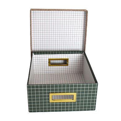 St. Nicholas Square Patterned Burlap Lid Small Gift Storage Box