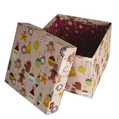 St. Nicholas Square Treat Print Large Lidded Square Gift Storage Box