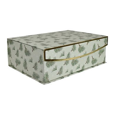 St. Nicholas Square Evergreen Sprig Print Hinge Box