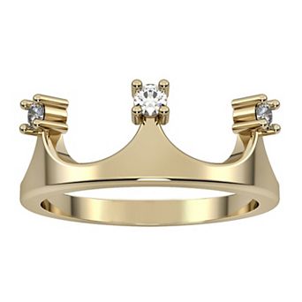 10k Gold Diamond Accent Crown Ring