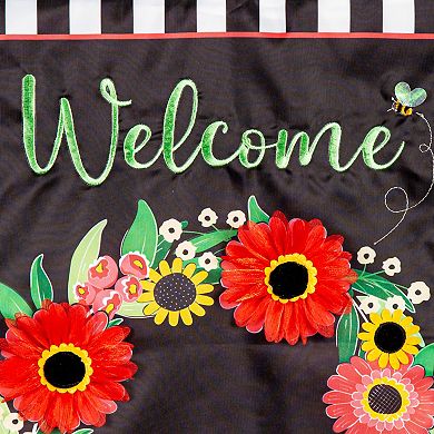 Evergreen Enterprises Welcome Wreath Applique Garden Flag