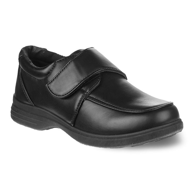 Josmo Classic Faux Leather Hook and Loop Kids' School Shoes, Boy's, Size: 11, Black