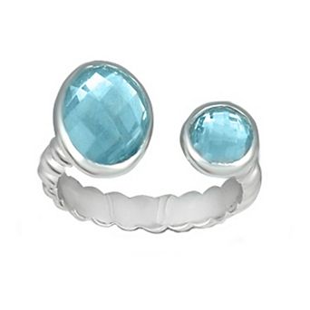 Sterling Silver Blue Topaz Open Ring