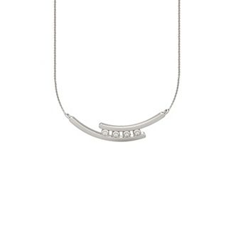 10k White Gold Diamond Accent Necklace