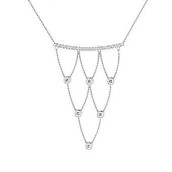 Sterling Silver Diamond Accent Chandelier Necklace