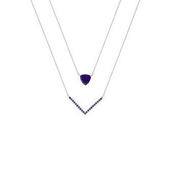 Sterling Silver Amethyst Layer Necklace