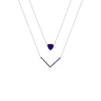 Sterling Silver Amethyst Layer Necklace