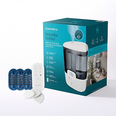 HoMedics Top-Fill 120-Hour Warm & Cool Mist Ultrasonic Humidifier