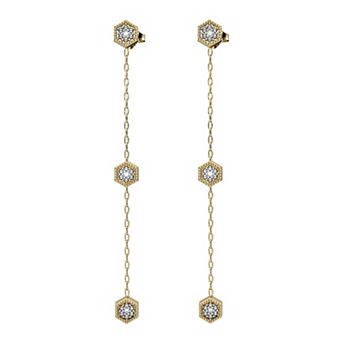 10k Gold Diamond Accent Drop Earrings