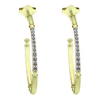 10k Gold Diamond C-Hoop Earrings
