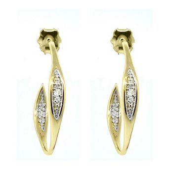 10k Gold Diamond Accent Hoop Earrings