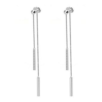 10k Gold Diamond Drop Earrings