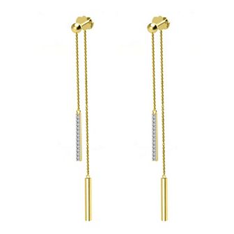 10k Gold Diamond Drop Earrings