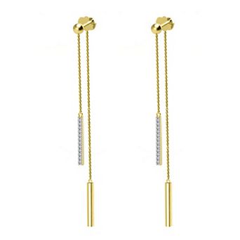 10k Gold Diamond Drop Earrings