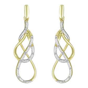 10k Gold Diamond Accent Twist Earrings