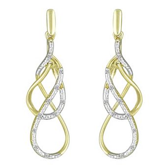 10k Gold Diamond Accent Twist Earrings