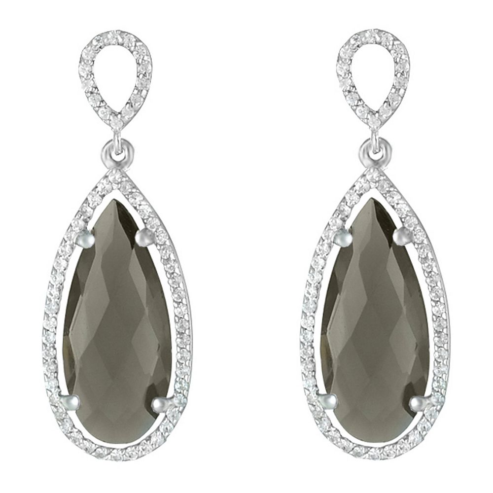 Smoky Quartz and Hematite Dangle Earrings main image 1