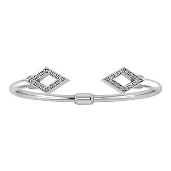 Sterling Silver Diamond Accent Bangle Bracelet