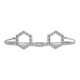 Sterling Silver Diamond Accent Bangle Bracelet