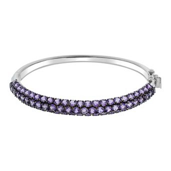 Sterling Silver Amethyst Bangle Bracelet