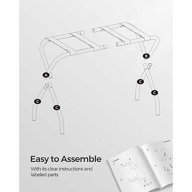 Luggage Rack, Suitcase Stand, Steel Frame, Foldable For Guest Room, Bedroom - Set Of 2