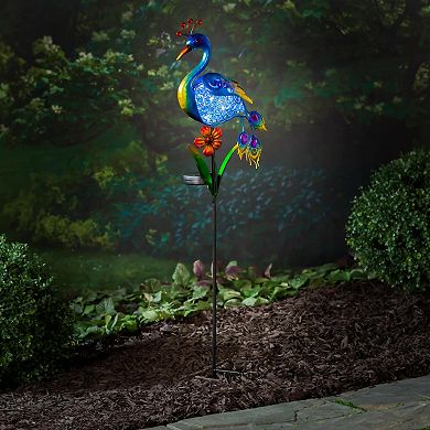 Evergreen Enterprises 36 in. Peacock Solar Garden Stake