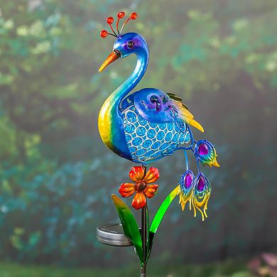 Evergreen Enterprises 36 in. Peacock Solar Garden Stake