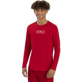 Men's Dolfin Solid Long Sleeve UPF 50+ Crewneck Swim Rash Guard Shirt