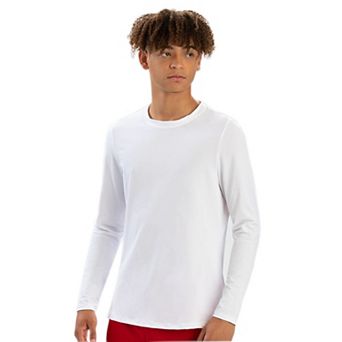 Men's Dolfin Solid Long Sleeve UPF 50+ Crewneck Swim Rash Guard Shirt