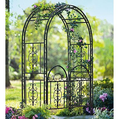 Evergreen Enterprises Montebello Iron Garden Arbor with Gate