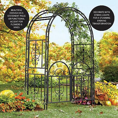 Evergreen Enterprises Montebello Iron Garden Arbor with Gate