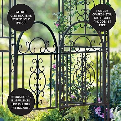 Evergreen Enterprises Montebello Iron Garden Arbor with Gate