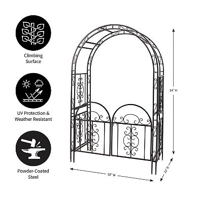 Evergreen Enterprises Montebello Iron Garden Arbor with Gate